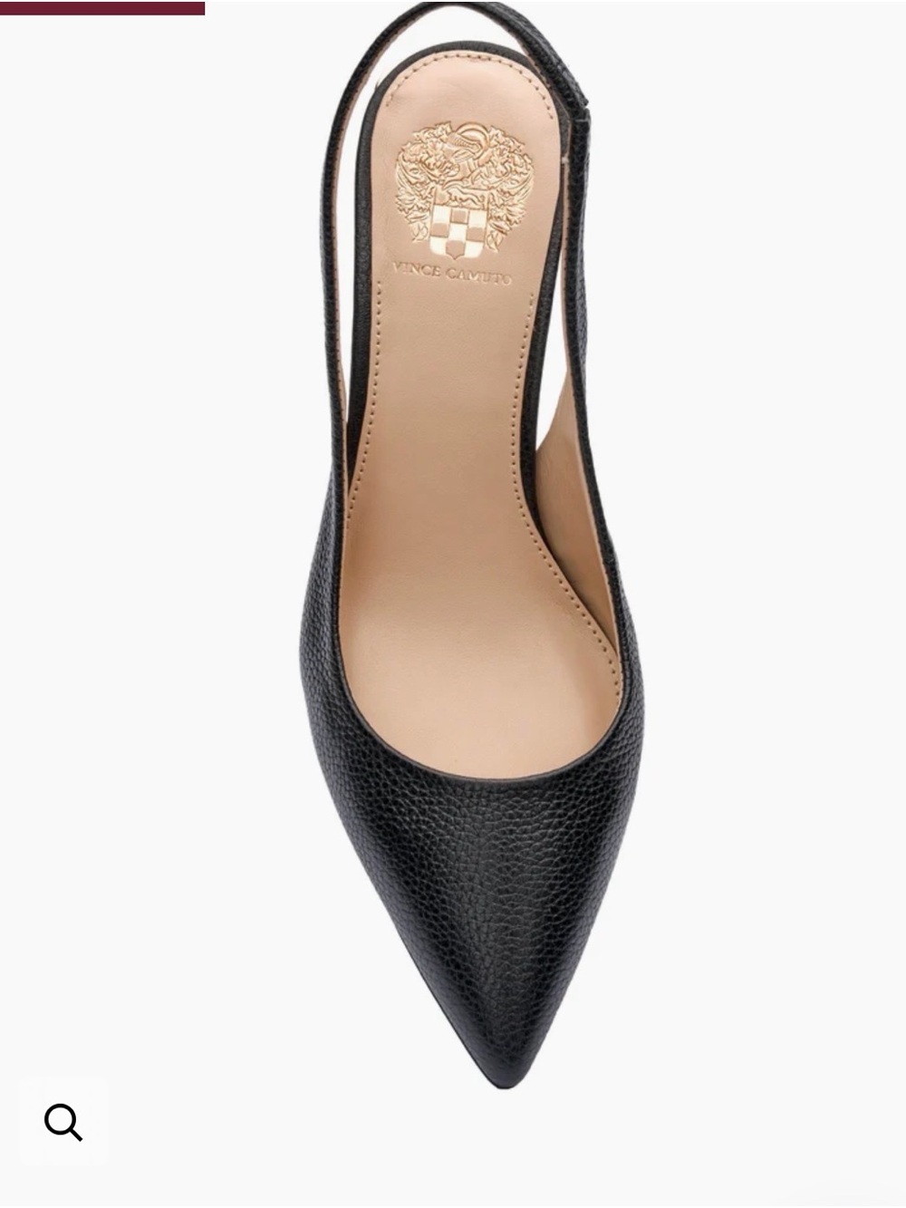 Vince Camuto Black Pointed Slingback Block Heel - Picture 2 of 4
